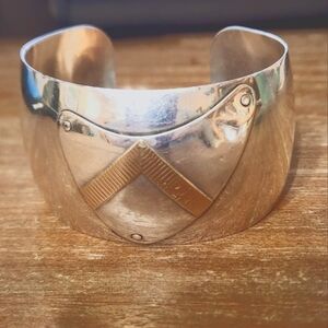 Vintage 14K Gold and Sterling Cuff Bracelet